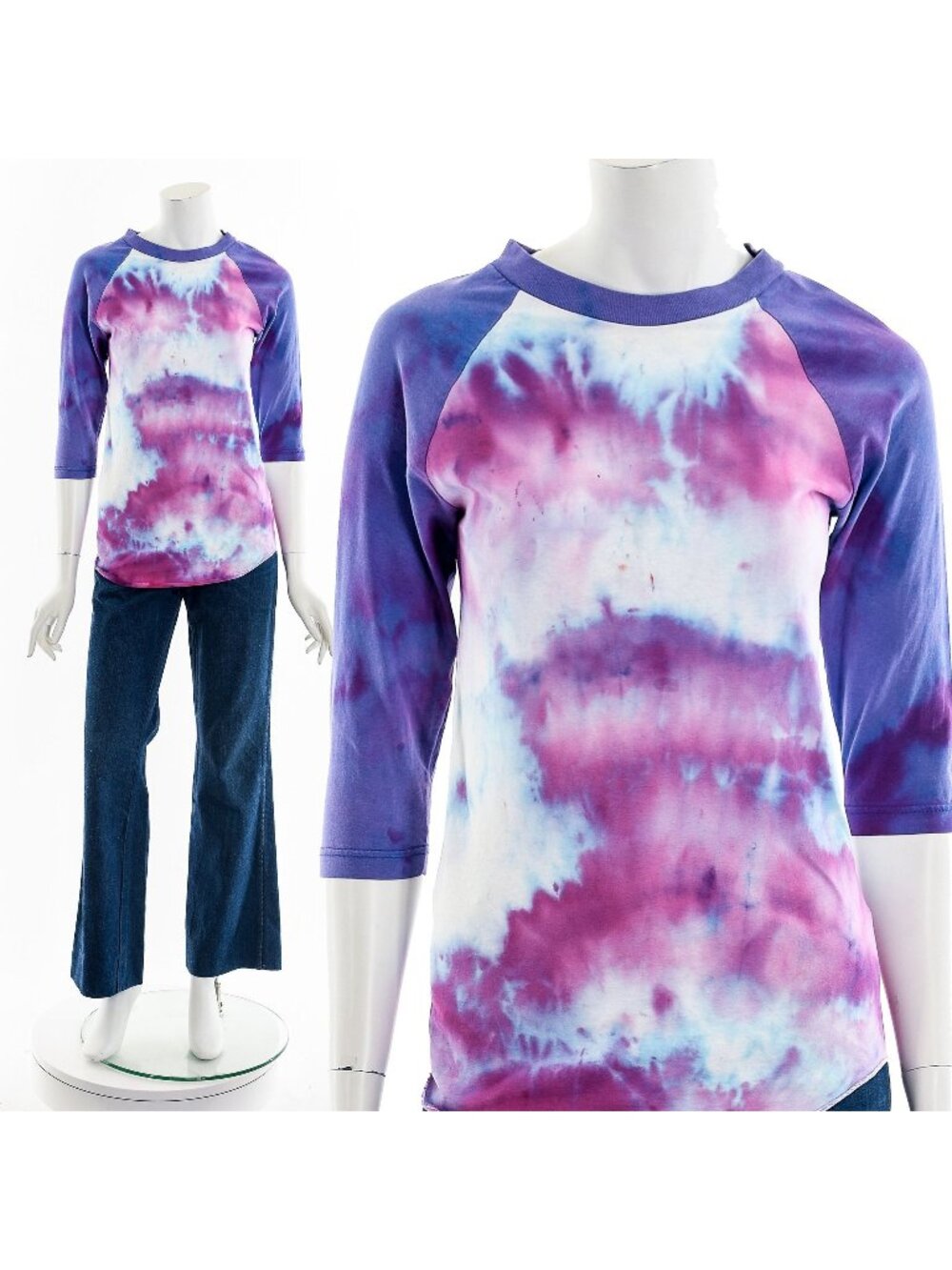 Purple Tie Dye Baseball Tee